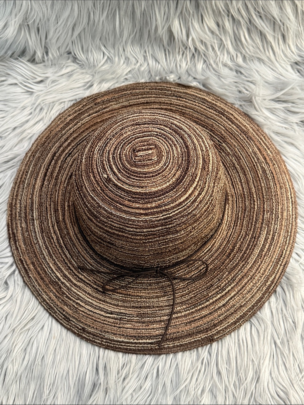 Brown Wide-Brim Floppy Sun Hat